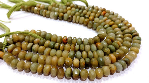 Natural Cat's Eye Rondelle Faceted 8mm Beads Sold Per Strand 8 Inches long