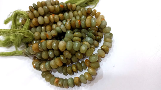 Natural Cat's Eye Rondelle Faceted 8mm Beads Sold Per Strand 8 Inches long