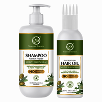 Nuerma Science 100% Natural Olive Bhringraj Shampoo Hair Oil 100ml Combo Pack For Hair Growth - 450ml Volume, Natural Color | Anti-dandruff, Nourishing Formula With 17 Amino Acids, Biotin & Herbal Extracts