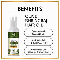 Nuerma Science 100% Natural Olive Bhringraj Shampoo  Hair Oil 100ml Combo Pack for Hair Growth