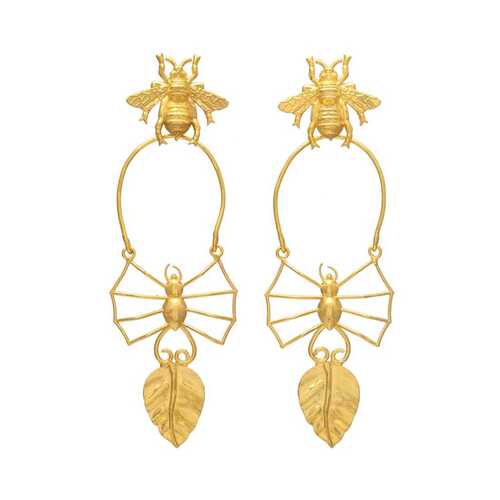 handmade bee and insect dangle earring set