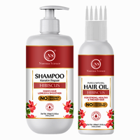 Nuerma Science Natural Hibiscus Shampoo 350ml & Hair Oil 100ml Combo Pack - 17 Amino Acids, Aloe Vera, Hyaluronic Acid, Reduces Hair Fall, Strengthens Hair
