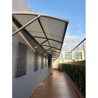 Cantilever Tensile Structure - Steel Frame, Pvc Roof, White Finish | Durable, Long-lasting, Pole Fitted Connection, Ideal For Villas And Houses