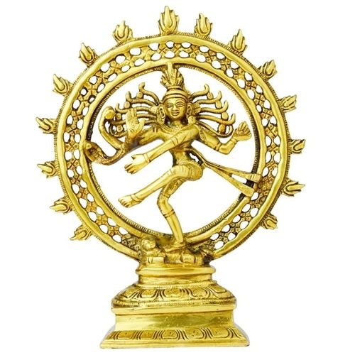 aakrati Dancing Shiva (Natraj ) Brass Statue for Decoration Decorative Showpiece - 24 cm  (Brass, Yellow)