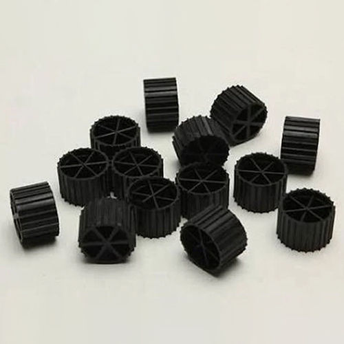 Black MBBR Media - Plastic Material, 22x16 MM Size | Reliable Commercial Wastewater Treatment Solution with Warranty