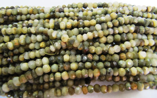 Natural Cat's Eye Rondelle Faceted 3-4mm Beads Strand 13 inches long