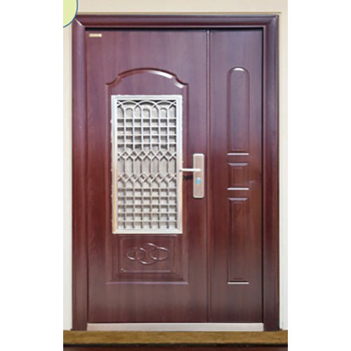 Wooden Finished Steel Main Door Application: Residential