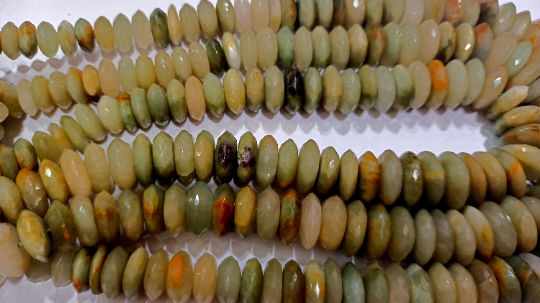 Natural Cat's Eye German cut Faceted 9 to 14mm Beads Sold Per Strand 8'' Long