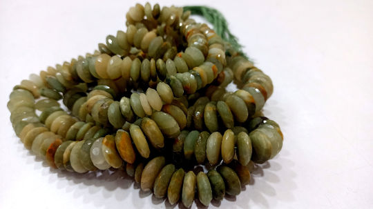 Natural Cat's Eye German cut Faceted 9 to 14mm Beads Sold Per Strand 8'' Long