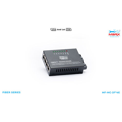 Marx Media Converter 100Mbps - 2 Sc + 4 Rj45 - Sm Single Fiber - 25Km - Application: To Connect Devices