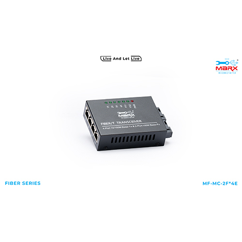 Marx Media Converter 100Mbps - 2 SC + 4 RJ45 - SM single fiber - 25KM