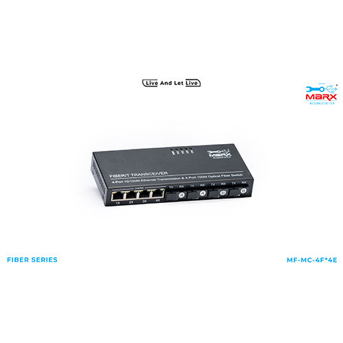 Marx Media Converter 100Mbps - 4 Sc + 4 Rj45 - Sm Single Fiber - 25Km - Application: To Connect Devices