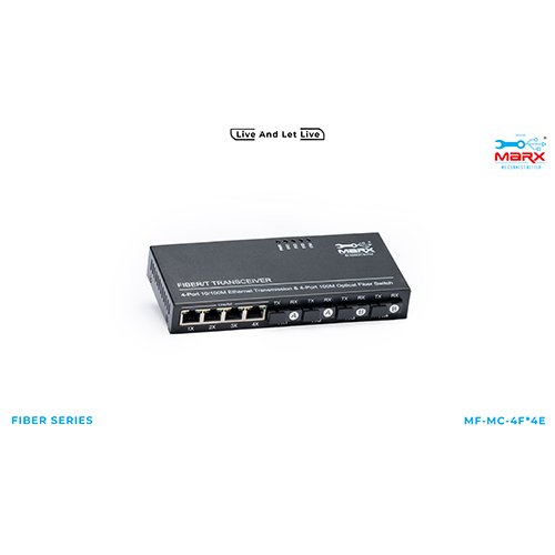 Marx Media Converter 100Mbps - 4 SC + 4 RJ45 - SM single fiber - 25KM