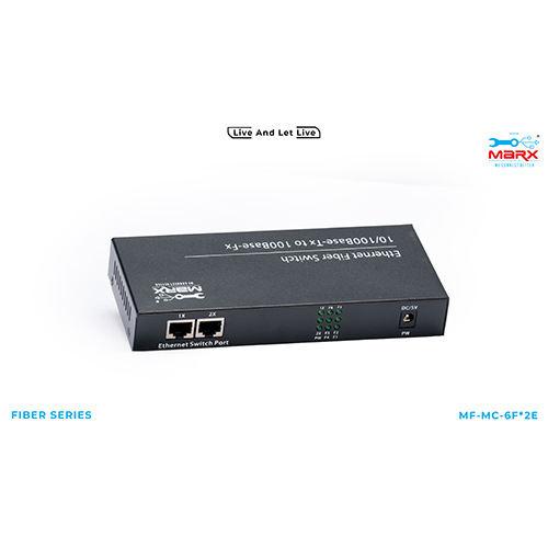 Marx Media Converter 100Mbps - 6 SC + 2 RJ45 - SM single fiber - 25KM