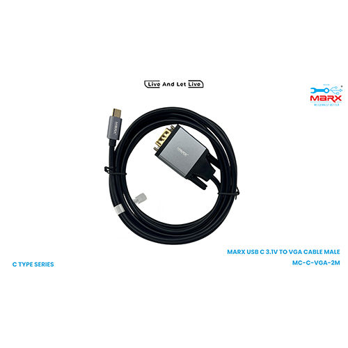 Marx Usb C 3.1V To Vga Cable Male - 2Mtrs - Color: Black