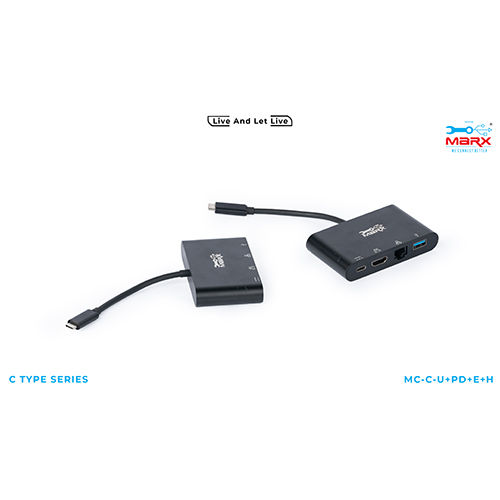 Marx C To Usb+Pd+Rj45+Hdmi - Color: Black