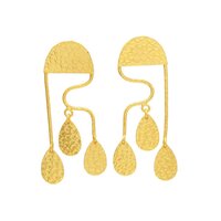 Brass golden unique design earrings