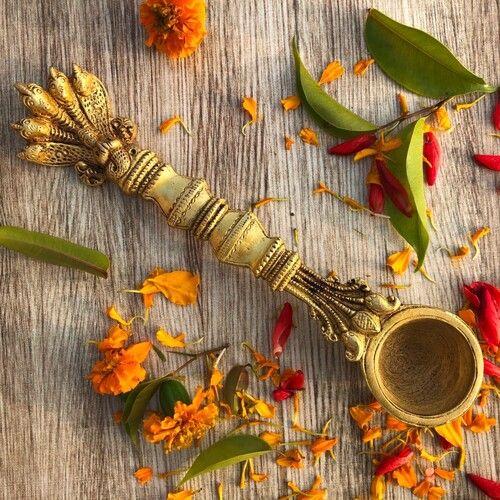 Religious Brass metal traditional hand made Havan spoon