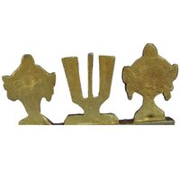 aakrati Brass Made Vishnu Sankh Chakra Namah Decorative Showpiece - 5 cm  (Wood, Yellow)