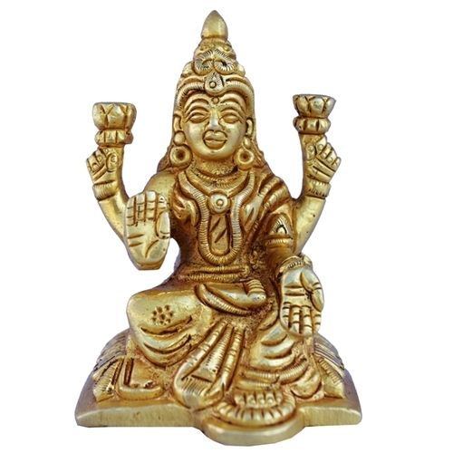 aakrati Goddess Lakshmi Statue of Brass Decorative Showpiece - 8 cm  (Brass, Yellow)