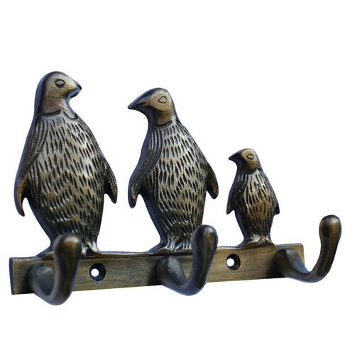 Aakrati Key holder- 3 Penguin statue metal Key Hooks for wall decoration