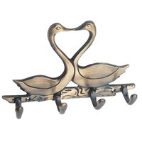 Aakrati Brass Key Holder  (4 Hooks, Brown) - Color: Yellow