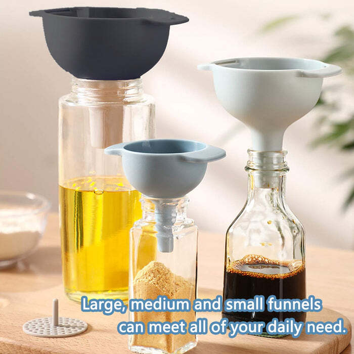 Click to expand 12007 3 In 1 Kitchen Funnel Set Of 3, Funnel For Filling Bottle