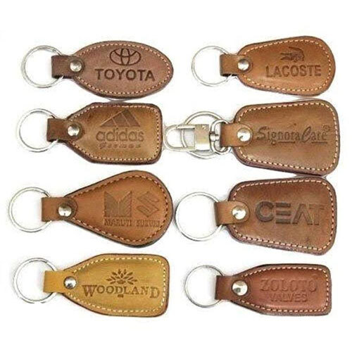 brown black leather key chains