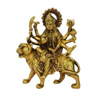 Durga Ji Metal Handmade Religious Handicrafts - Color: Yellow