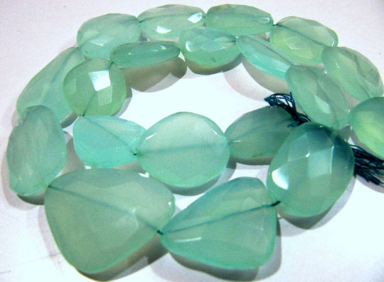 Natural Aqua Chalcedony Free Shape 20 to 30mm beads Strands 16 inches long