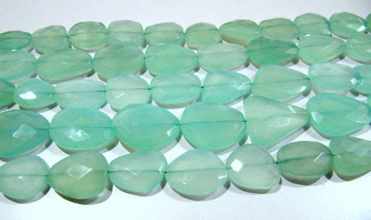 Natural Aqua Chalcedony Free Shape 20 to 30mm beads Strands 16 inches long