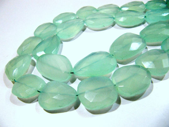 Natural Aqua Chalcedony Free Shape 20 to 30mm beads Strands 16 inches long