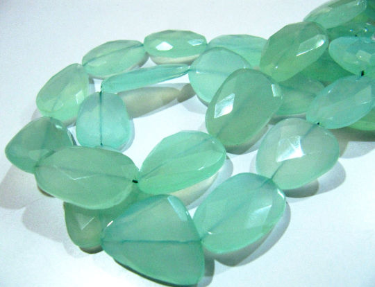 Natural Aqua Chalcedony Free Shape 20 to 30mm beads Strands 16 inches long