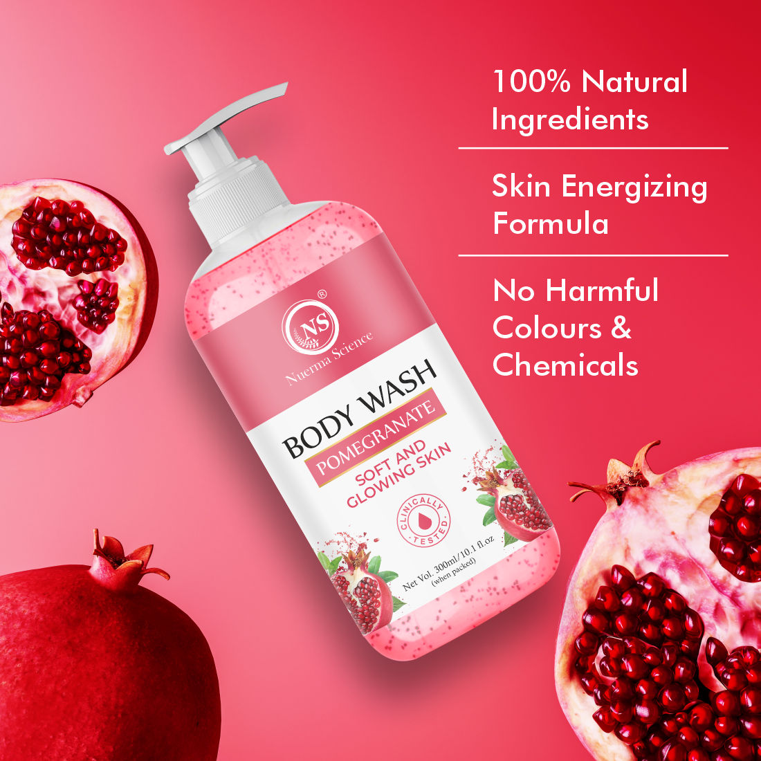 Nuerma Science Brightening Pomegranate Body Wash 300ml