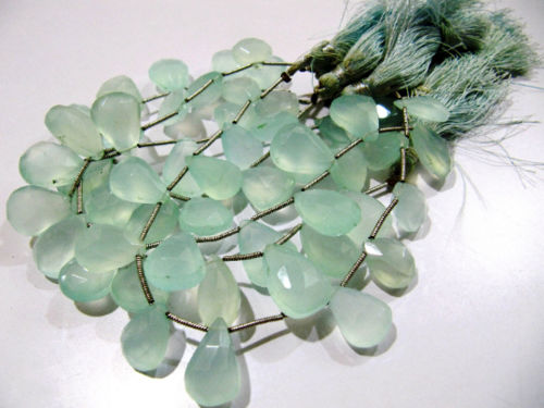 Aqua Chalcedony 10x15mm to 12x16mm Pear Shape Sold per stands  8 to 9'' long