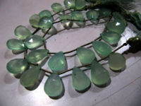 Aqua Chalcedony 10x15mm to 12x16mm Pear Shape Sold per stands  8 to 9'' long