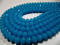 Aqua Chalcedony 8mm Rondelle Faceted 70 to 75 Strand Hydro Quartz Beads