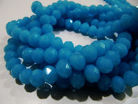 Aqua Chalcedony 8mm Rondelle Faceted 70 to 75 Strand Hydro Quartz Beads