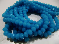 Aqua Chalcedony 8mm Rondelle Faceted 70 to 75 Strand Hydro Quartz Beads