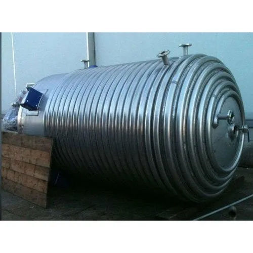 Silver Industrial Limpet Coil Reactor Pressure Vessel