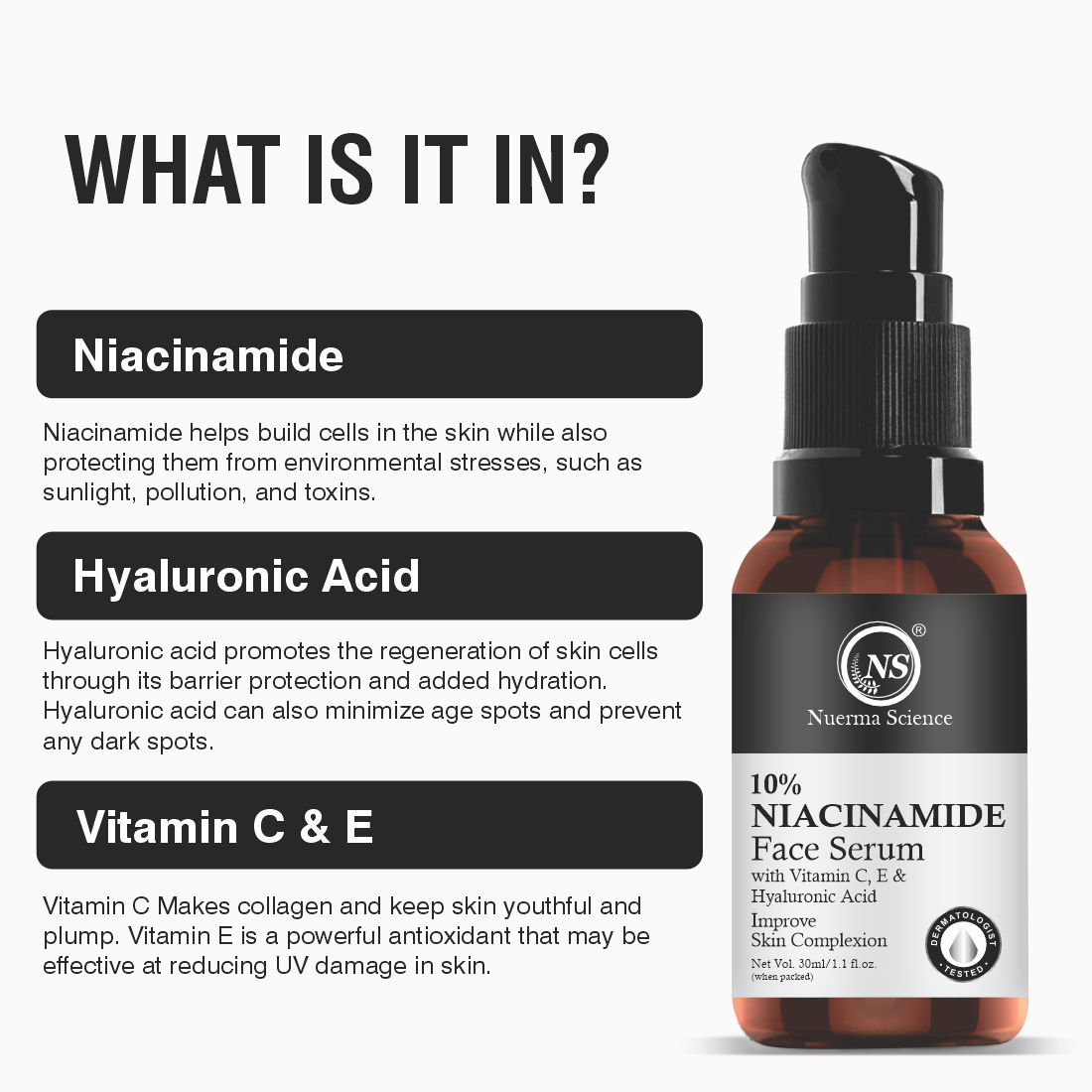 Nuerma Science 10% Niacinamide Serum   (30 ml)