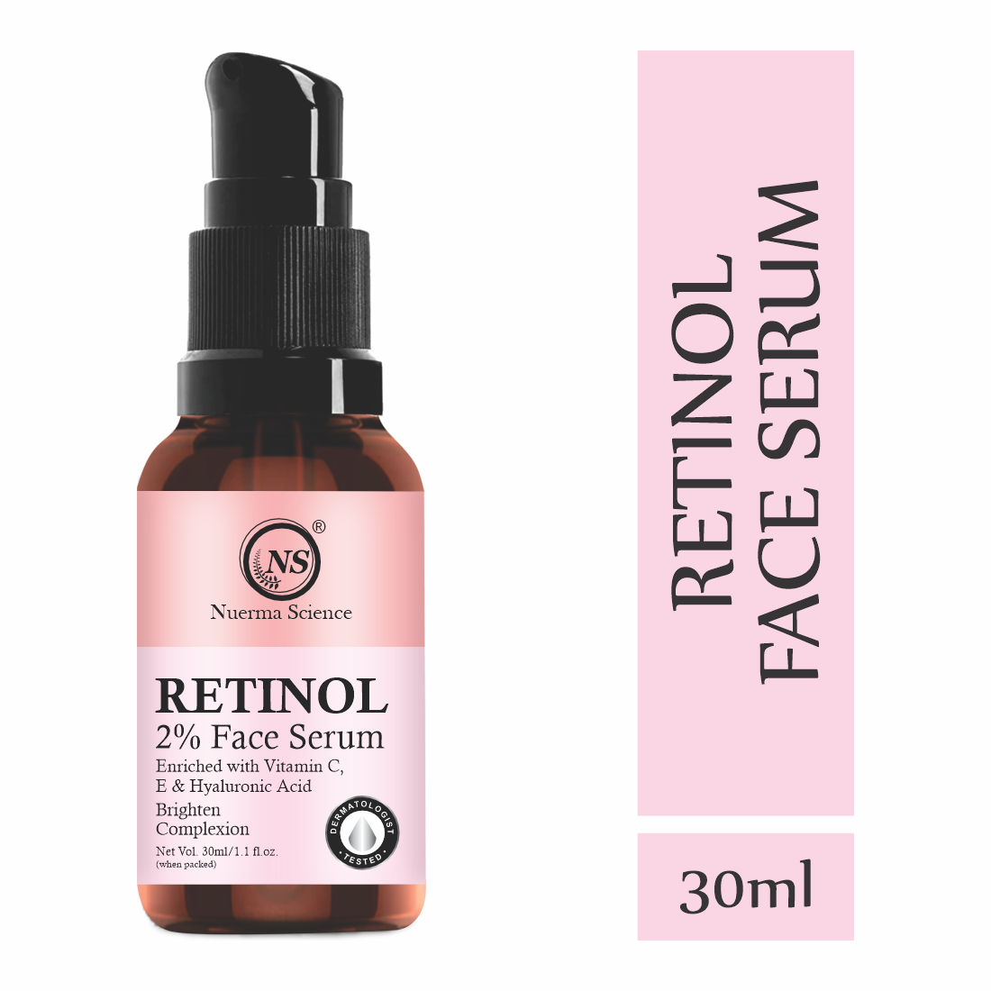 Nuerma Science Retinol 2% Face Serum + Vitamin C, E, & Hyaluronic Acid Benefits  (30 ml)