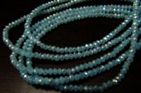 Mystic Coated Aqua Chalcedony Hydro Quartz Rondelle Faceted 4mm Strand 13''long