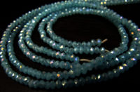 Mystic Coated Aqua Chalcedony Hydro Quartz Rondelle Faceted 4mm Strand 13''long