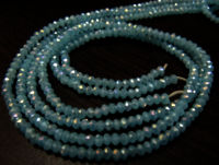 Mystic Coated Aqua Chalcedony Hydro Quartz Rondelle Faceted 4mm Strand 13''long