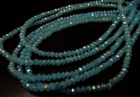 Mystic Coated Aqua Chalcedony Hydro Quartz Rondelle Faceted 4mm Strand 13''long