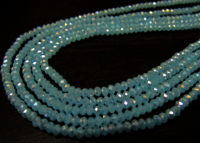 Mystic Coated Aqua Chalcedony Hydro Quartz Rondelle Faceted 4mm Strand 13''long