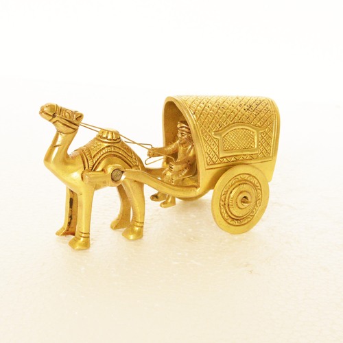 aakrati Unique Camel Cart made of Brass Decorative Showpiece -  (Brass, Yellow)