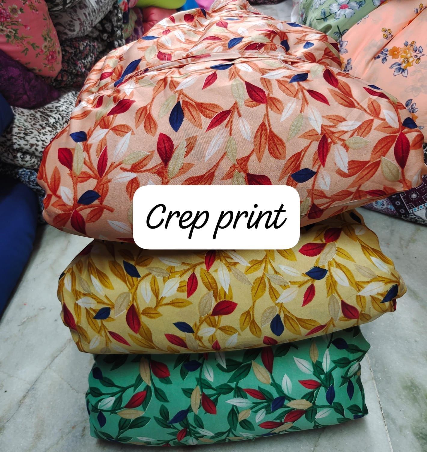 crepe printed fabric