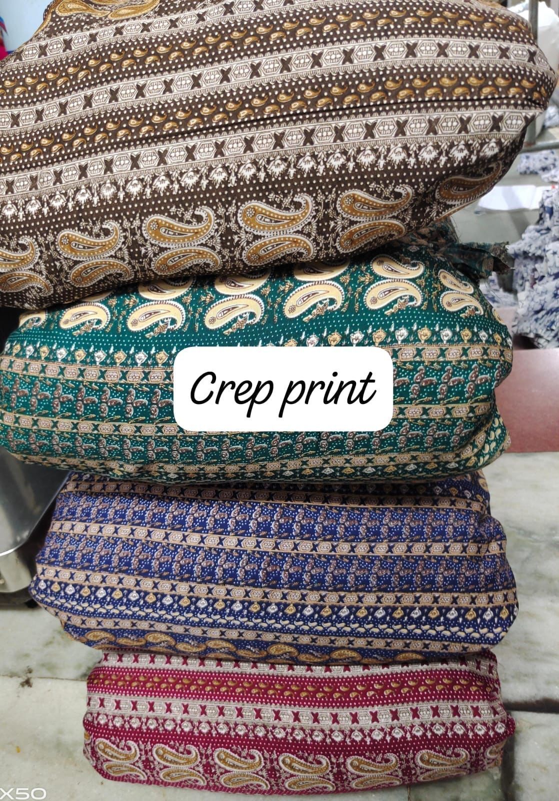 crepe printed fabric